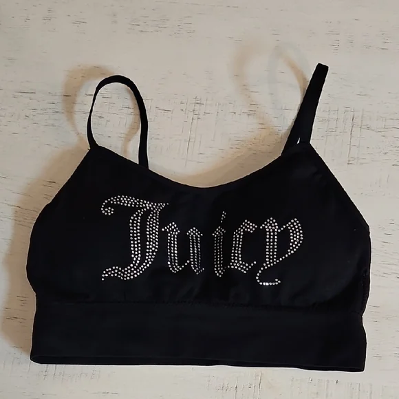 Nwt Juicy Couture Black Rhinestone Bralette Top - Picture 5 of 5
